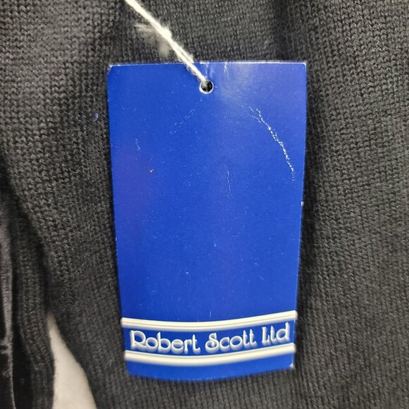 90s Robert Scott Ltd VTG Black Velvet Cardigan S Wool Rayon Decorative Buttons - Picture 3 of 10